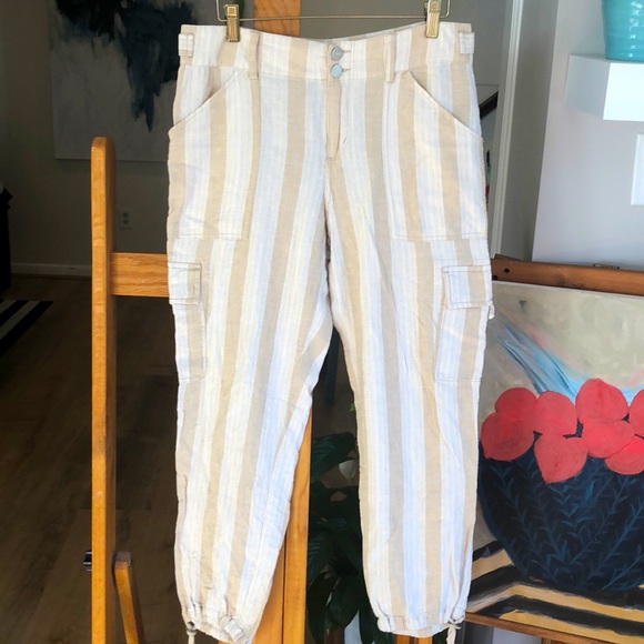 Anthropologie Pants - Sanctuary x Anthro Linen Stripe Cargo Pants